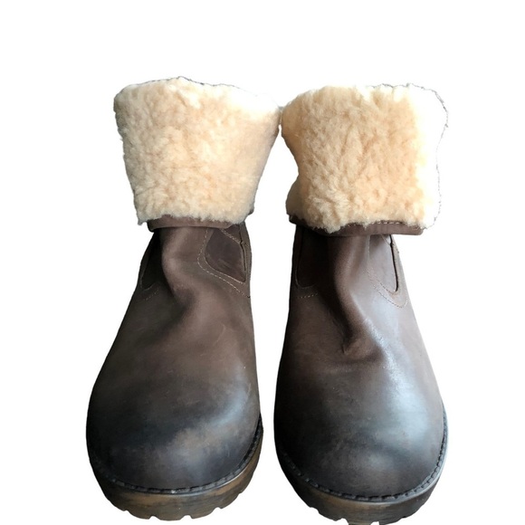 Tara M. Tori Brown Burnished Leather Convertible Fold Over Boot Size 9.5 - Picture 6 of 11